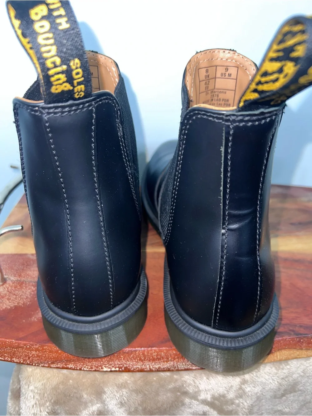 Dr Martens 2976 Black Leather Chelsea Boots Men 9 UK 8 EU 42 AirWair